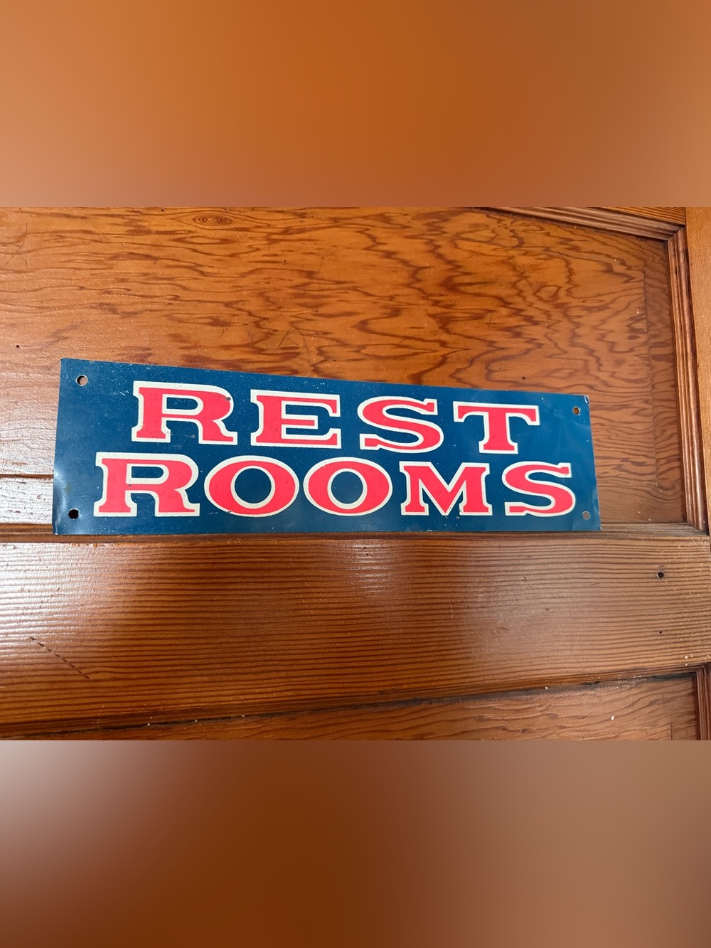 Retro UV Reactive Arcade Sign (Rest Rooms)